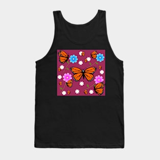 Monarch Butterflies in the Daisies and Cosmos Tank Top